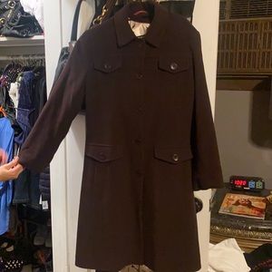 Via Spiga wool and cashmere chocolate brown coat